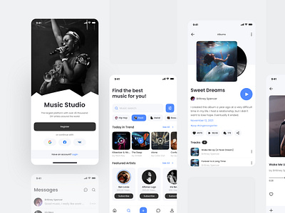 Music Player - UI Mobile App app app design clean design figma mobile app modern music music app music player playlist ui ui design uidesign user interface ux