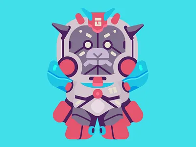 SHEEP GUNDAM 2d adobe character design design graphic design gundam illustration illustrator mecha quirky robot sheep vector