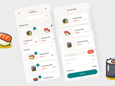 Sushi | App Design app design food mobile sushi ui uidesign