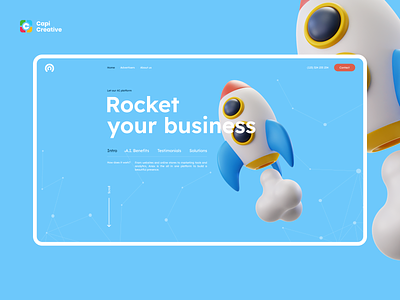 AI Website UI Concept ai ai web app app design business capi concept creative design homapge landingpage marketing rocket ui web webdesign website