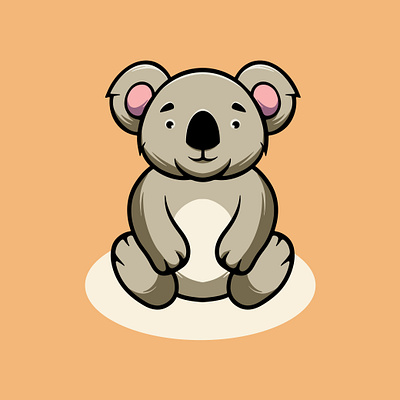 Cute Baby Koala Smiling branding cute illustration graphic design ui