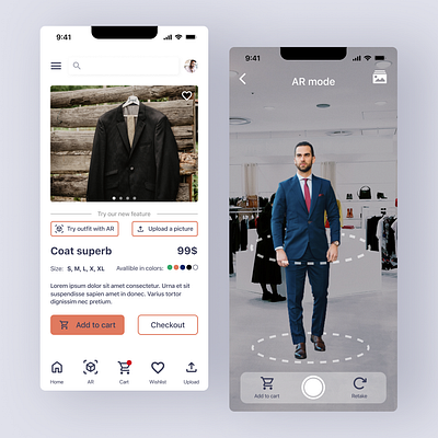 AR Virtual Try-On App app ar concept graphic design mobile app mobile design ui ux