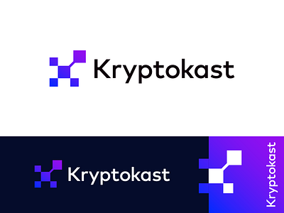 KryptoKast Logo blockchain branding cryptocurrency decentralized design digital currency exchange finance futuristic graphic design innovation investment logo logo design money network security technology trading ux