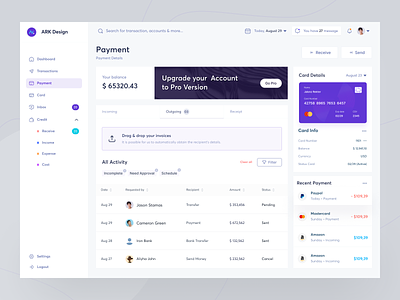Finance- Payment (SaaS) 2023 banking coin dashboad design finance financial fintech minimal minimalist money money transfer pay bill payment payment app savings transactions ui user experience ux