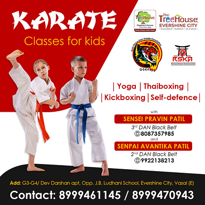 Social media post for Karate classes graphic design social media