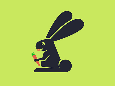 Rabbit flat logo animals carrot design graphic design logo pet logo rabbit logo zoo