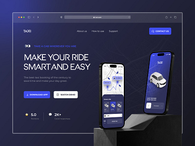 Taxi Service Website Concept bato bato web agency batowebagency concept design landing landing page mobile taxi taxi app ui uiux ux web web design webdesign website