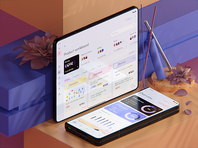 Product Manager Design Concept 3d app design dashboard design foldable foldable device graphic design interaction design interface management tool mobile project management stats task manager ui user experience user interface ux ux design ux design concept