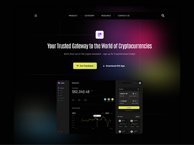 Cryptocurrency Platform - Landing page trading bitcoin blur clean coin cryptocurrency daily ui darkmode darktheme gradient landing page product design trading platform web design