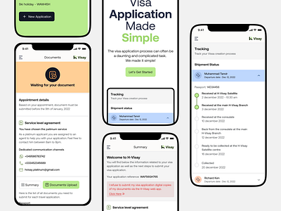 Visa application made simple! clean mobile app passport app tracking travel processing app ui upload documents ux visa visa application