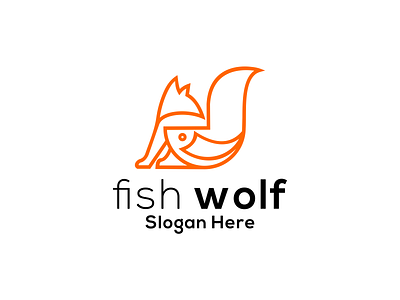 fish wolf 3d amazing animal animation app awesome brand branding design fish graphic design illustration line logo logo logos motion graphics skcet ui vector wolf
