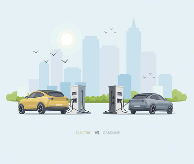 Vector illustration of a charging stations. graphic design illustration vector