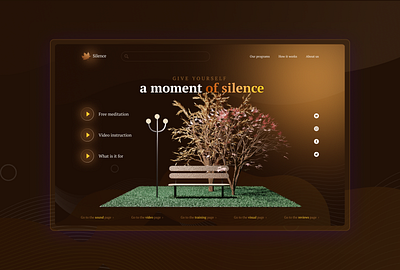Silence – website for meditation concept design illustration meditation silence ui web webdesign website