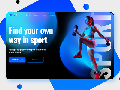 Sports webApp app dark theme design figma gradient landing landing page logo sport ui ux web web design web site