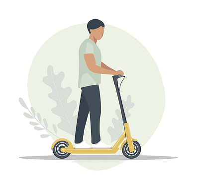 A guy on a scooter design graphic design illustration vector