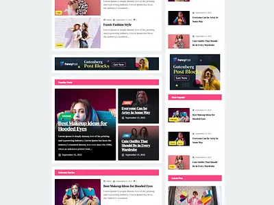 FancyPost - Fashion Niche Blog Website Template article cute exotic fashion style grid gutenberg makeup react wordpress