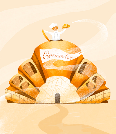 A croissant house 🥐 character design croissant house illustration