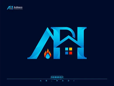 APH Letter Logo Mark For Plumbing And Home Heating aph aph letter logo mark ardmore branding heating home home heating house letter logo logo plumbing