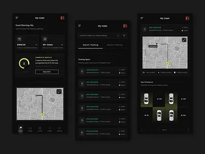 Car Parking App - Mobile Design animation app book car car booking car parking find parking garage booking location map minimal mobile ui mobile ux parking parking area parking space space parking ui valet vehicle