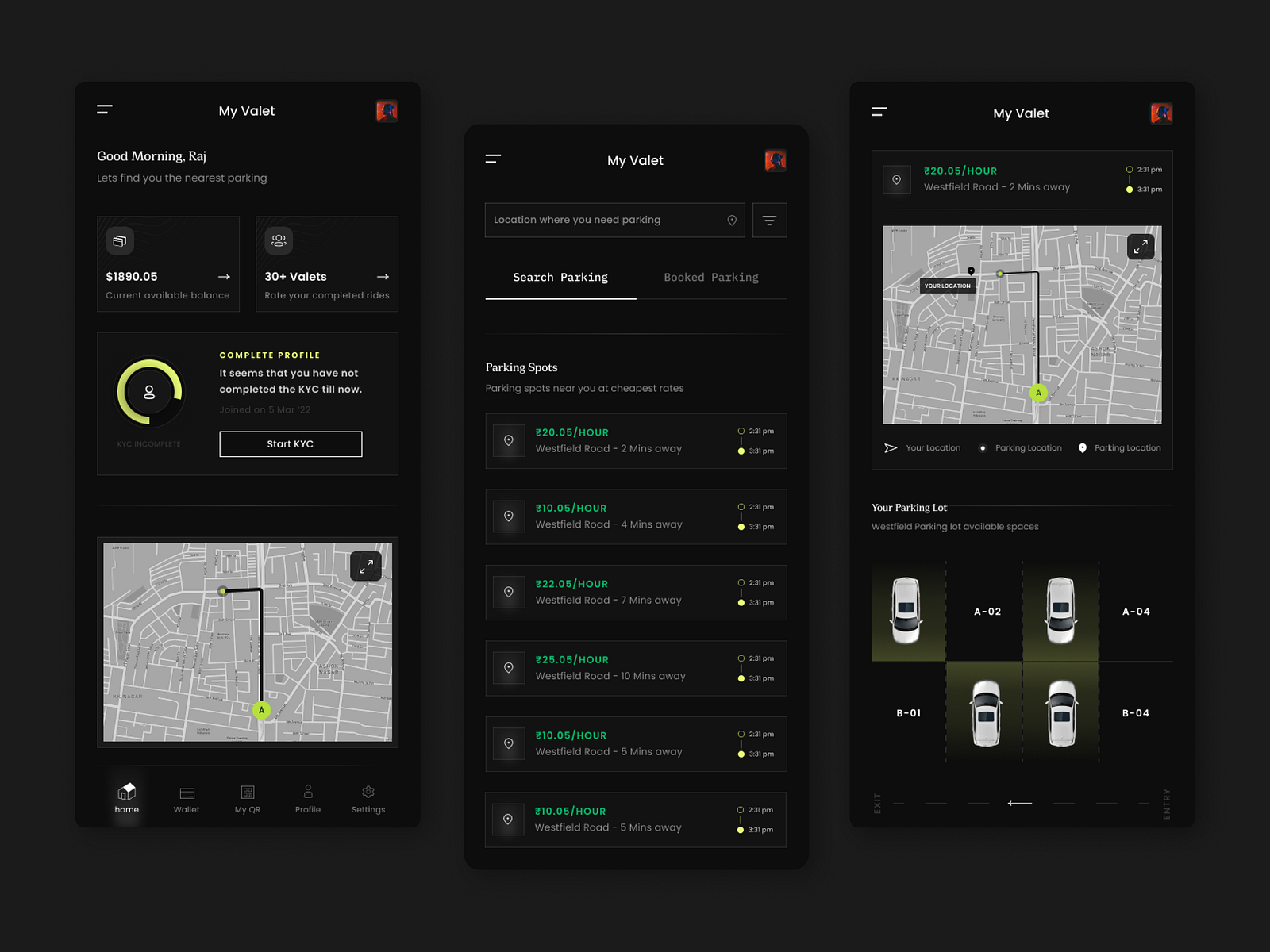 Car Parking App Mobile Design by Raj Singh on Dribbble
