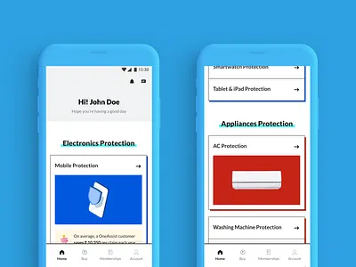 Home & Account Screen account achievements app brutal design home screen ui