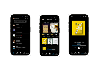 e-book and audio book app app branding design e book graphic design mobile ui ux