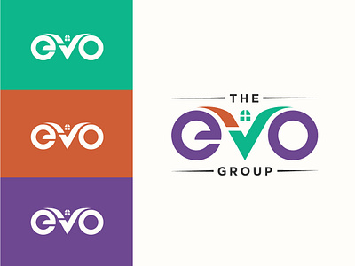 The EVO Group Logo Design. branding colorful design e evo flat graphic design letter logo logodesign logodesigner logofolio logotype multicolor o property realestate typography v vector