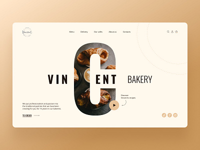 Vincent Bakery website concept design figma ux ui web design