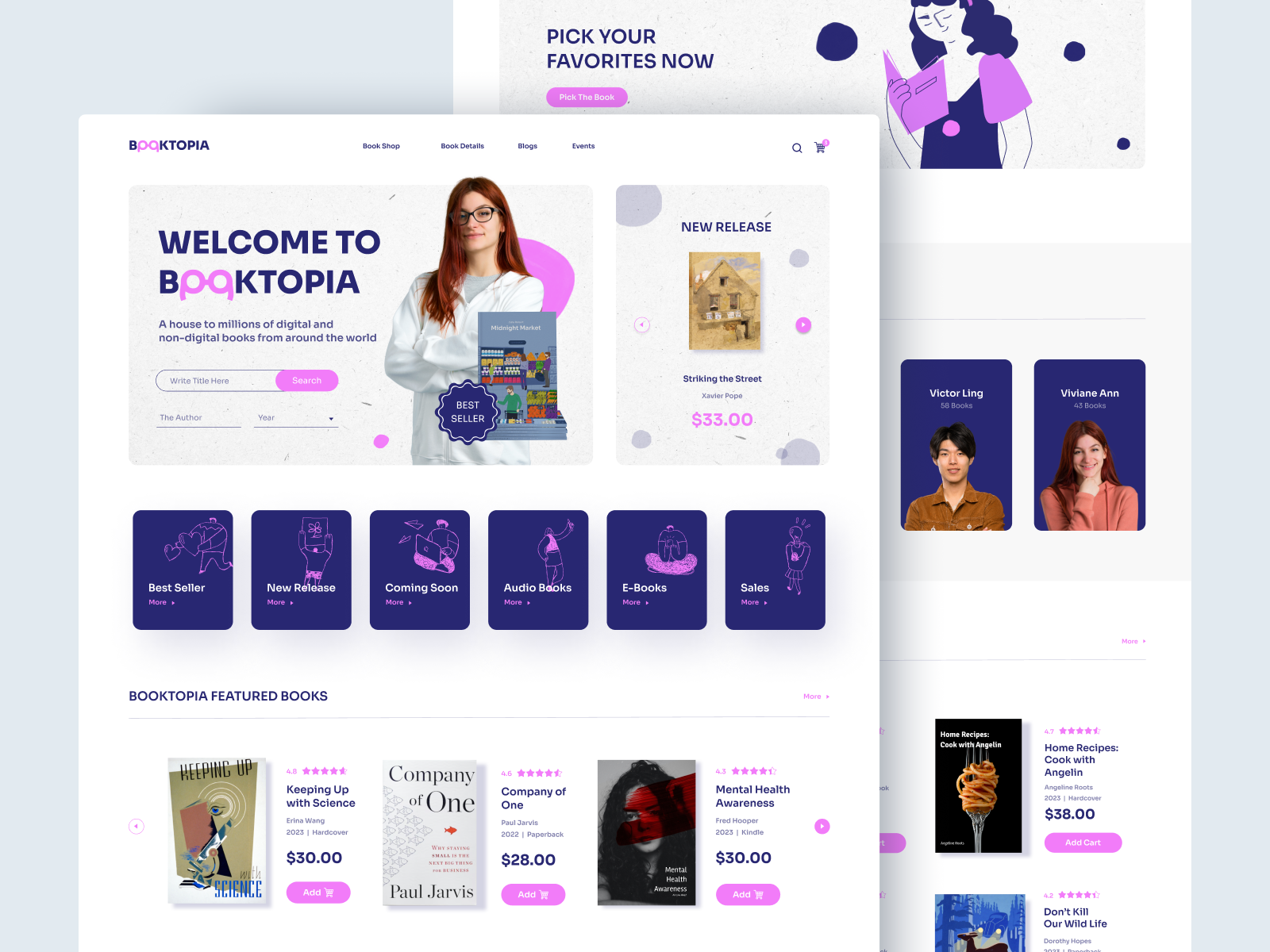 Online Book Store Website UI by Mallinda Azkiyyah for Peterdraw Studio ...