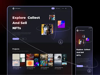 Mint Square - NFT Marketplace design nft ui ui ux ui ux design uidesign uiux uiuxdesign web3