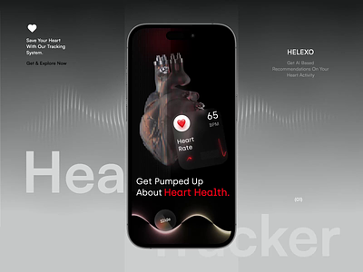 Helexo - Heart Tracking App animation app app design application care design health healthcare healthtech heart rate interaction interface medical mobile application motion motion design ui ui design user experience ux