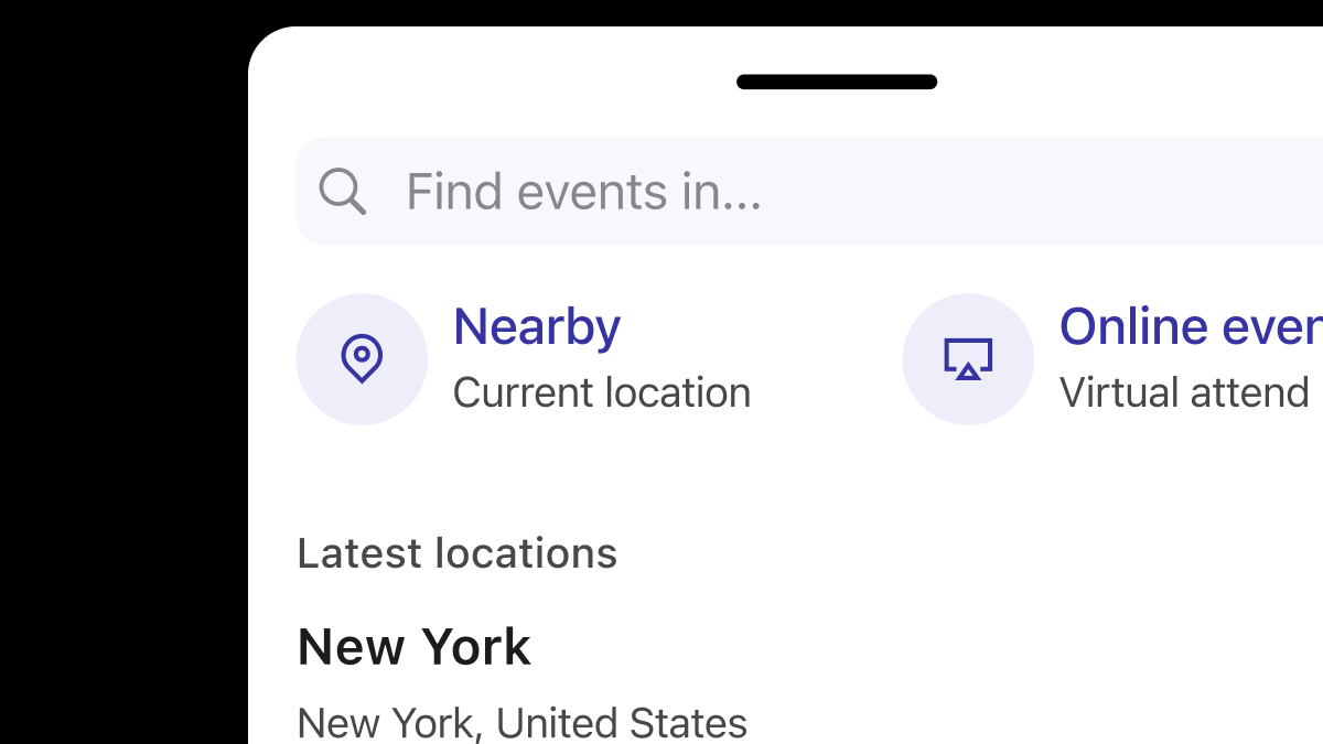 Example of Location select bottom sheet