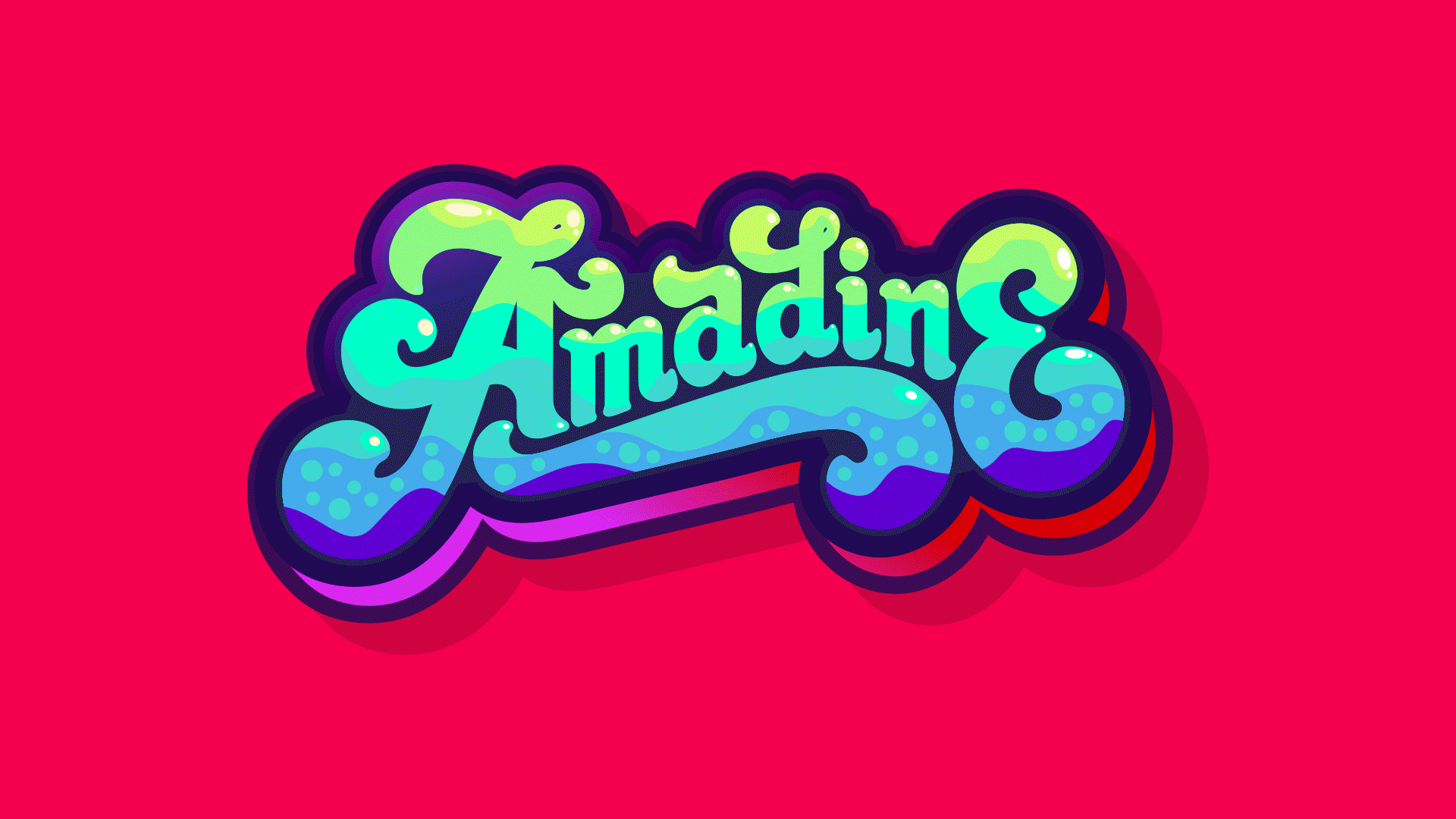 Amadine Logotype + tutorial bold colorful design dynamic illustration komorowski letters logotype power red science tutorial typo typography vector vivid warsaw yellow