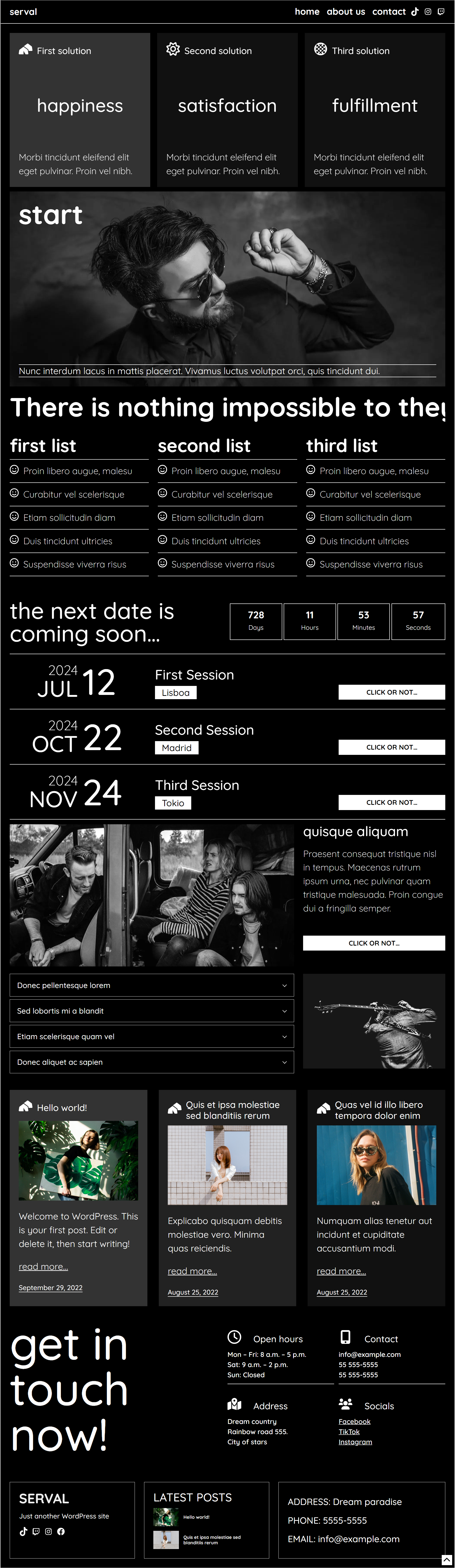 Serval WordPress Theme app black block elegant modern portfolio template ui unique ux web design webdesign webshop wordpress