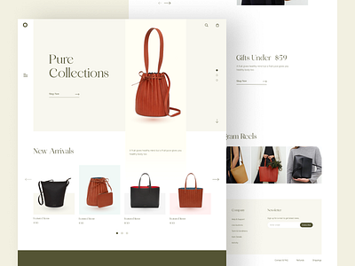 Women Bags Shop Website Design bag details bag store branding creative designkuthir ecommerce homepage landingpage shop shopping store ui user interface ux website design women bag