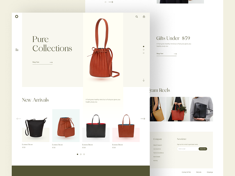Women Bags Shop site Design by Kamrul Hossain for Design Kuthir on