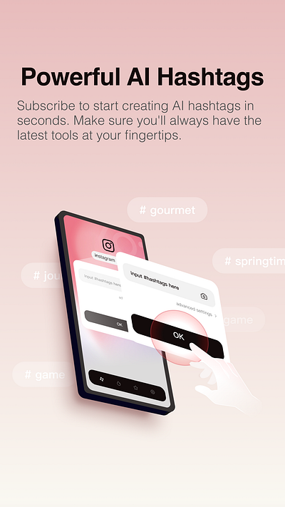 AI Hashtags App Poster branding design ios poster