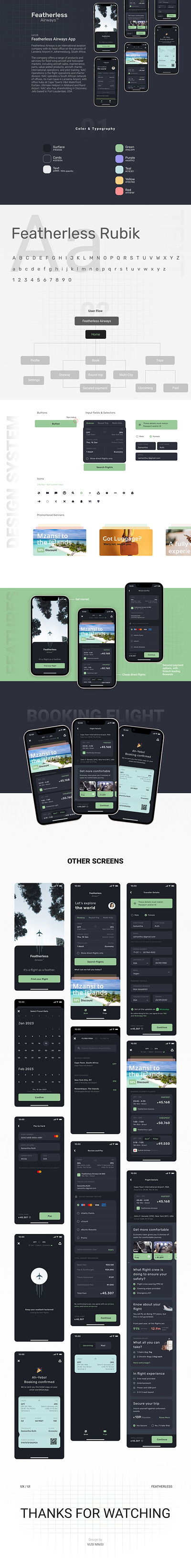 Featherless Airways airways app app design flight app mobile mobile app ui ui design user ux