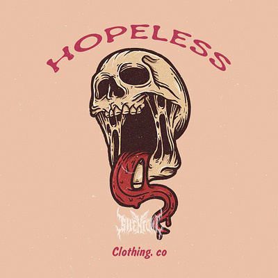 Hopeless T-Shirt Design apparel branding design graphic design illustration logo merchandise skull streetwear tee tshirt ui ux vector