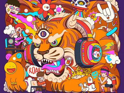 Dump Tiger. illustration