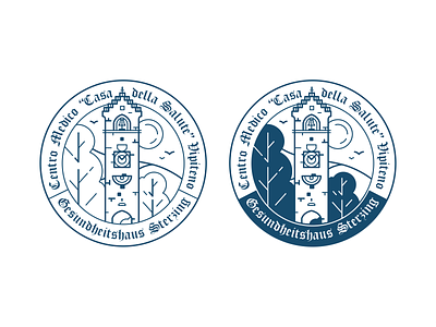 Sterzing Vipiteno badge architecture badge branding building city design icon icon set illustration italy landmarks location logo mark place stamp tower town travel vector