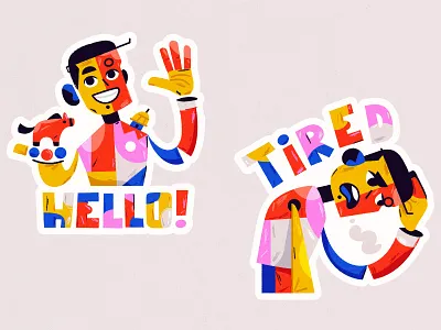 Stickers for an art gallery abstract abstractionism art branding cartoon character design gallery illustration sticker stickers