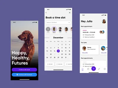 Vet Booking App app appointment booking cat design dog london mobile app pet pet app ui ui design ux vet app