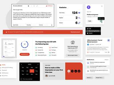 CVMaker - Modals and Cards cards dashboard design system modals navigation platform popups product saas ui ux web