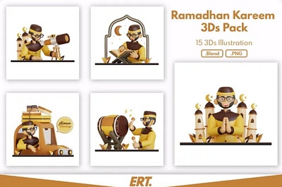 Ramadhan Kareem 3d 3d modeling 3ddesign 3dillustration bedug blender branding design ied iedmubarak illustration islami ramadhan ramadhankareem