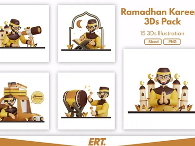 Ramadhan Kareem 3d 3d modeling 3ddesign 3dillustration bedug blender branding design ied iedmubarak illustration islami ramadhan ramadhankareem