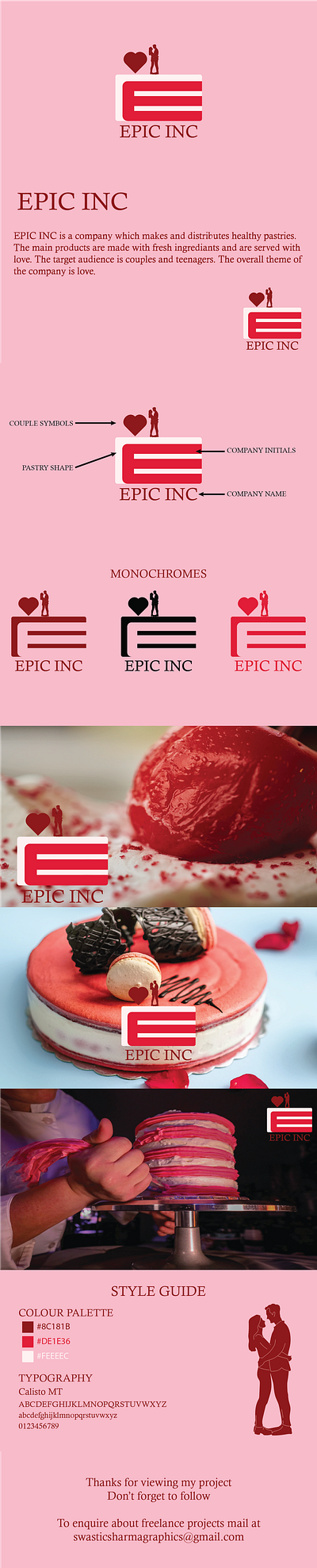 EPIC INC LOGO DESIGN AND PACKAGING DESIGN bakery brand brand identity branding couples design food graphic design illustration logo love packaging restaurant