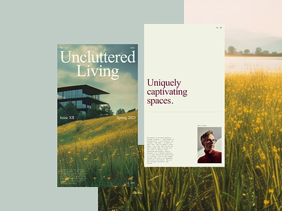 Uncluttered Living architecture art direction cover editorial magazine nature typography