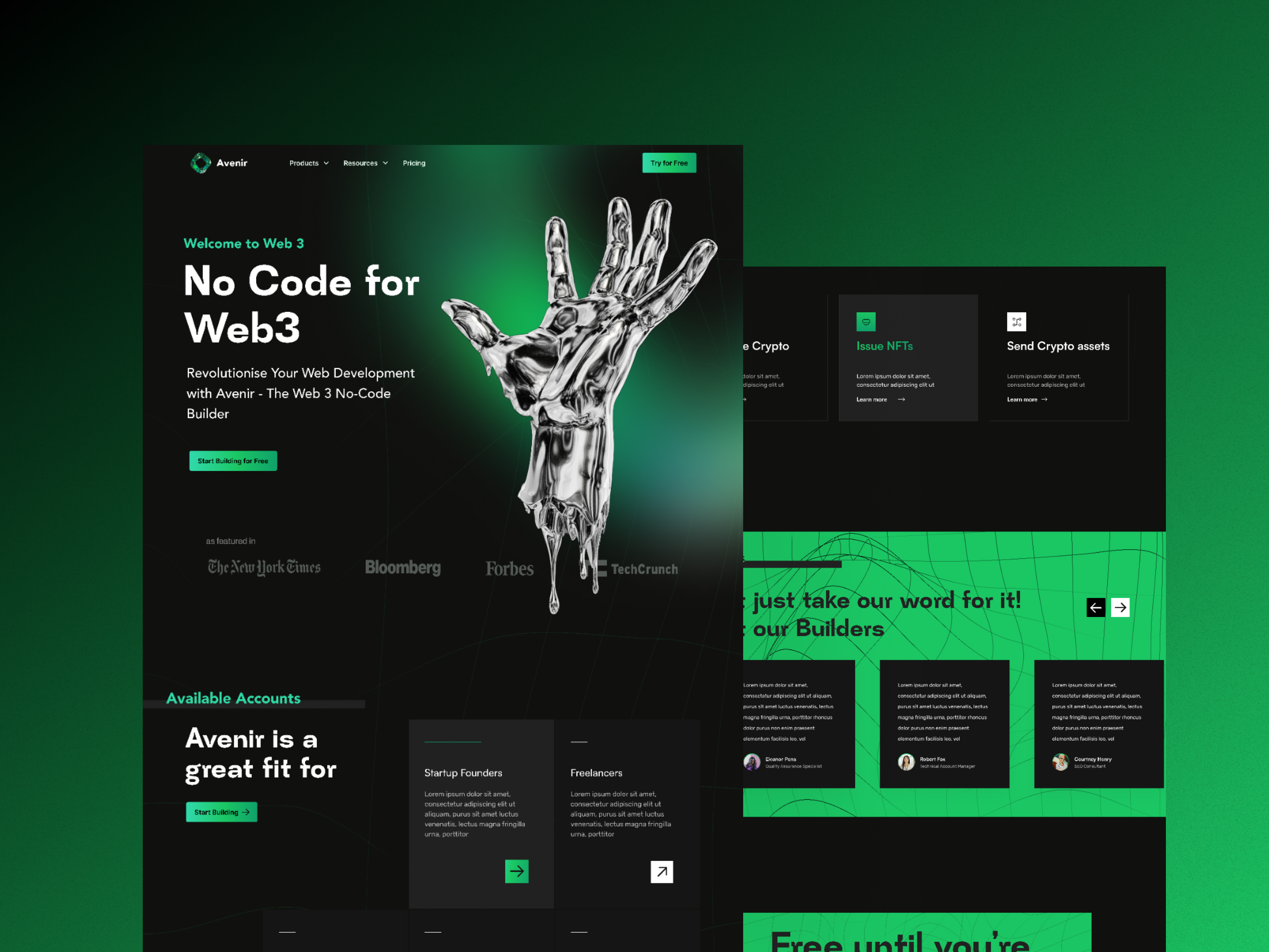 AVENIR - Full Landing page design by Tlotliso Morethi on Dribbble
