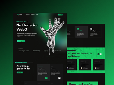 AVENIR - Full Landing page design animation design landing screen ui ux web3 website